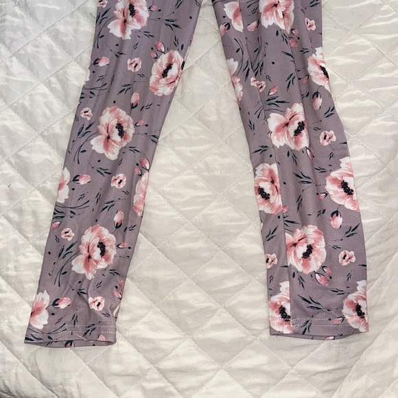 Girls Mauve Rose Printed Pull On Pants Size 2XL (6/7) - Picture 3 of 7